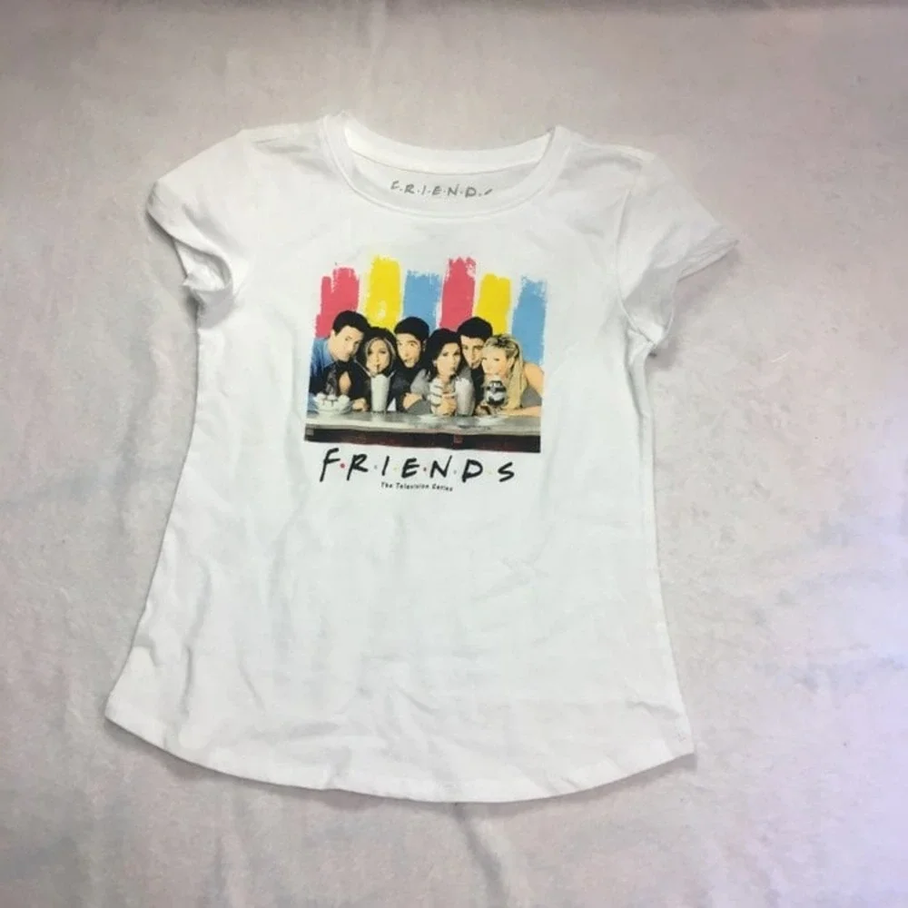 Friends TV Show Graphic T-Shirt Kids Size 6/6X Black White 2‎ Pack NWT NWOT